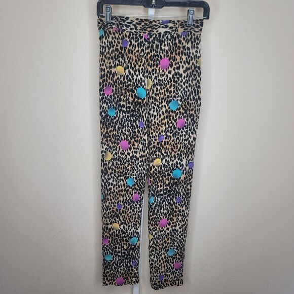 VTG PG Collections Ginger Bort Leopard Print Mulitcolored Polka Dot Pants - Picture 2 of 14